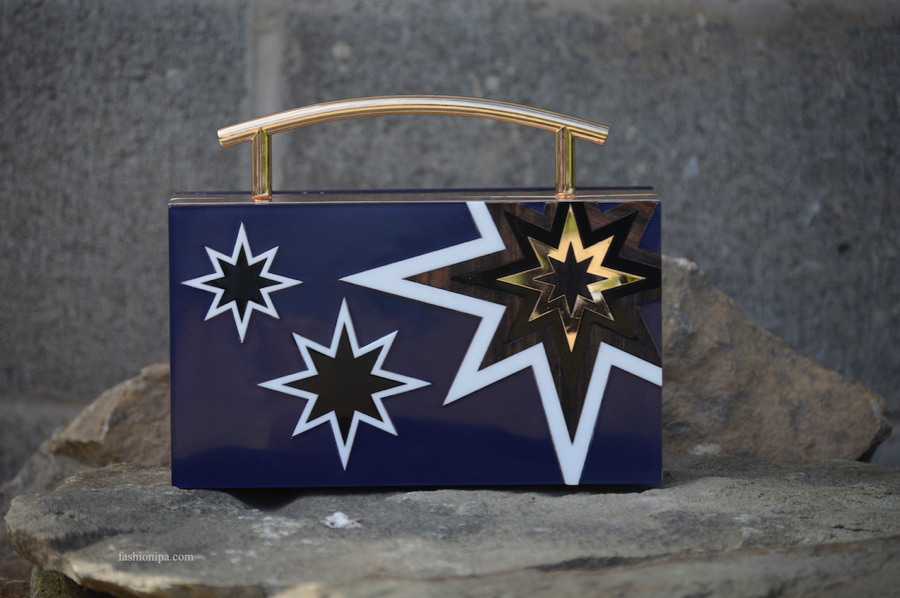 BCBG Box Clutch with Star Inlay. 
