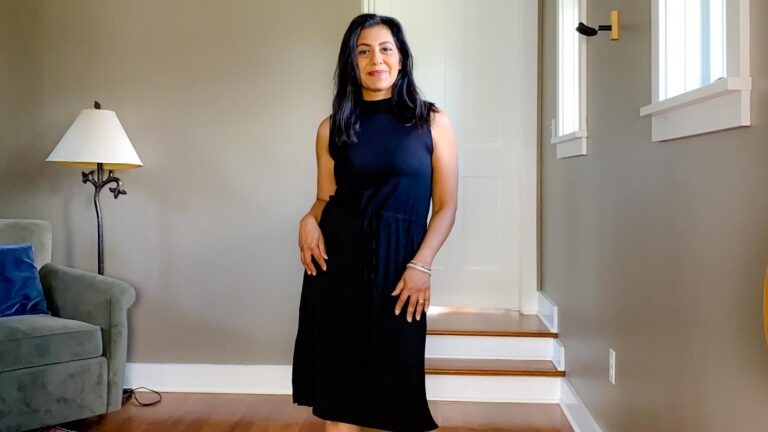 Eileen Fisher Mock-Neck Little Black Dress