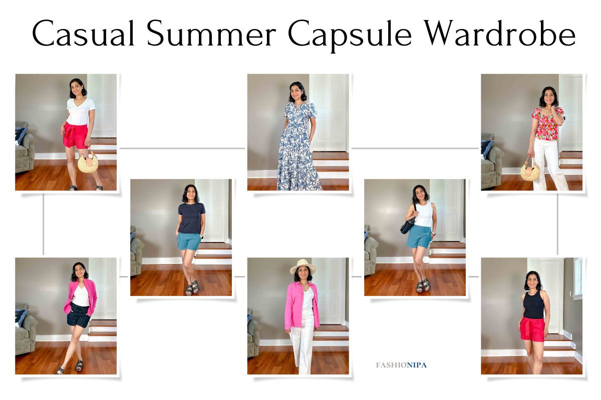 Image sof Fashionipa (nipa) wearing various summer capsule pieces.  