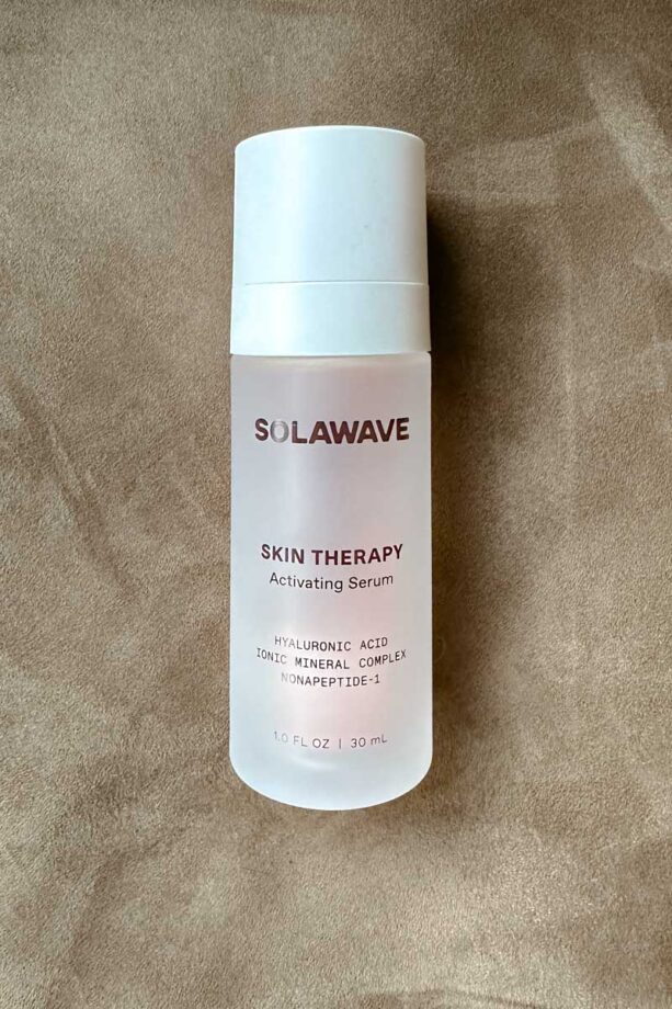 Solawave serum bottle.