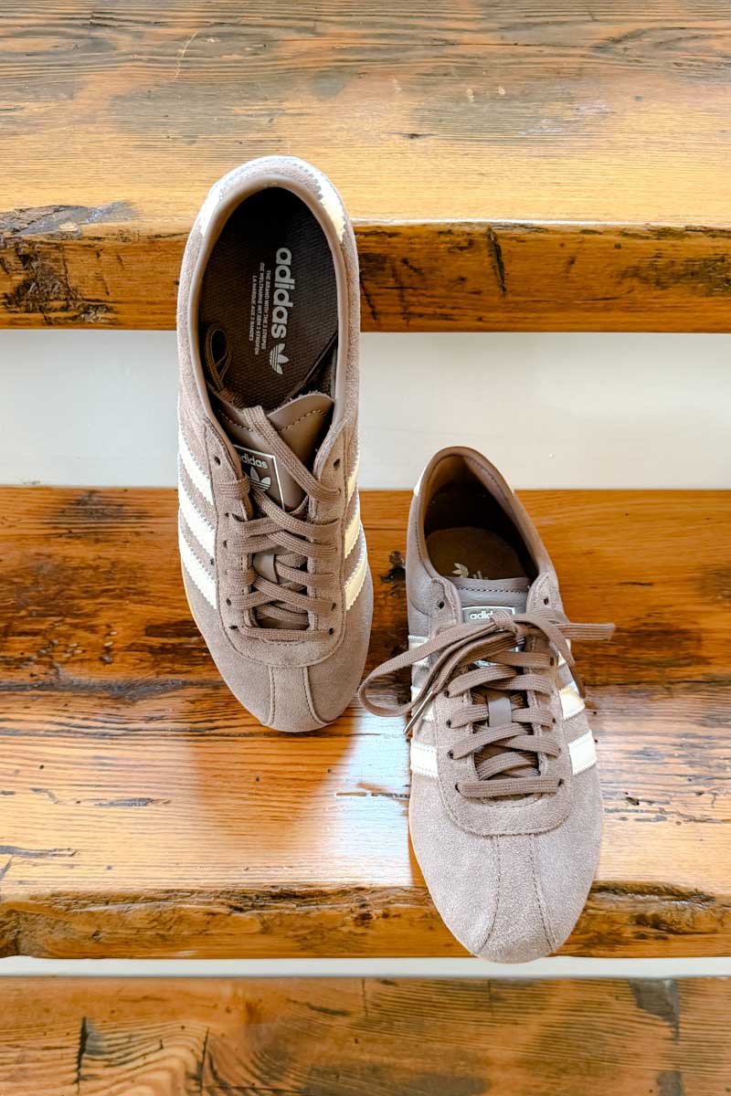 Adidas Tokyo tan suede sneakers.