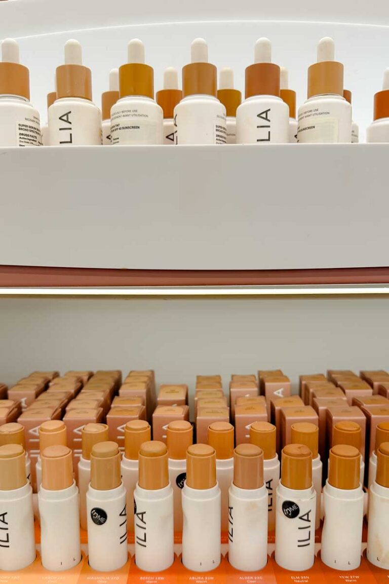 Ilia's foundations at a Sephora store...