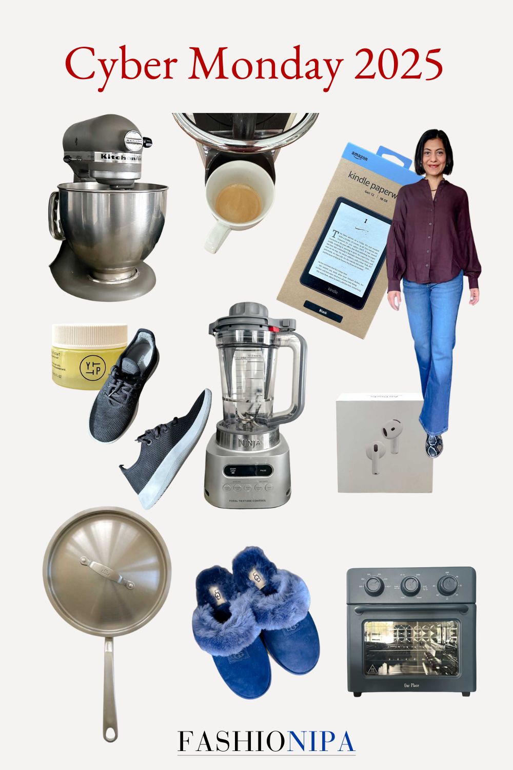 Collage of fashion, home and beauty on sale on Cyber Monday 2025