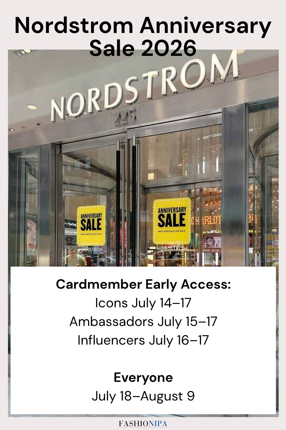 Image of Nordstrom Store Doors with Anniversary Sale Signs