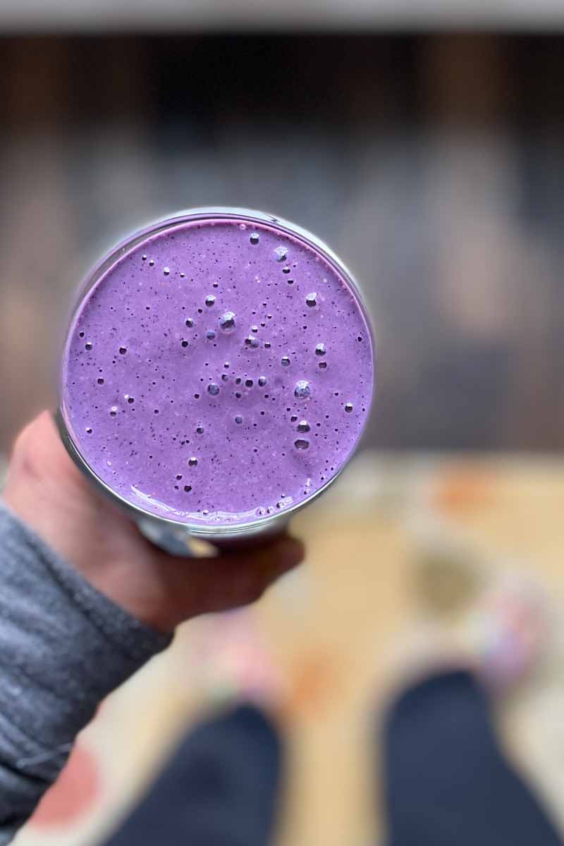 Purple smoothie in a glass...